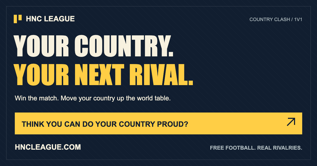 HNC League: Your country needs you. Play for your country.